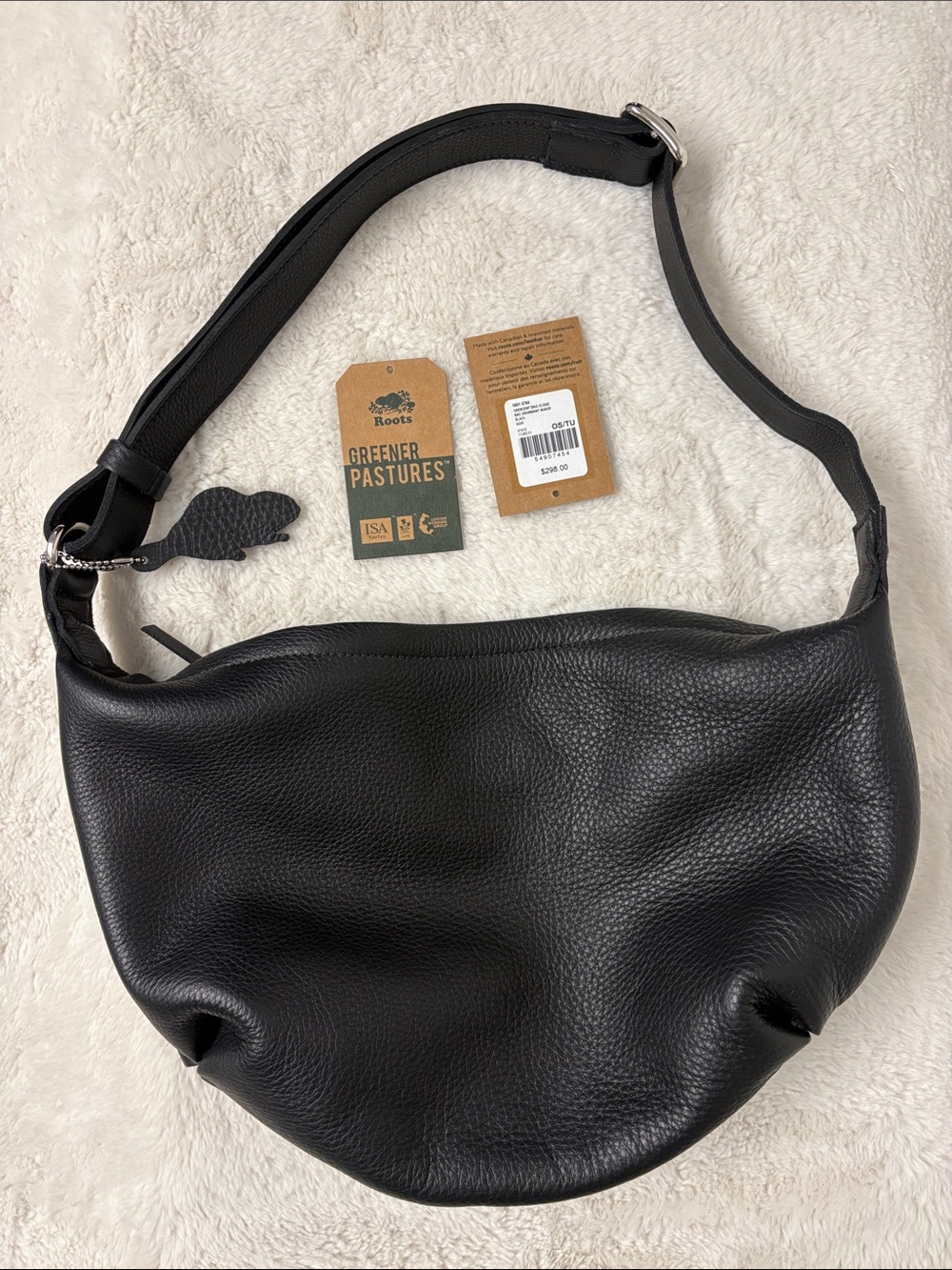 ROOTS Crescent Bag Cloud Black